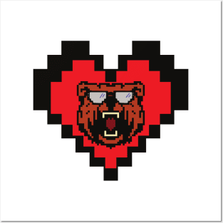 Pixel brown bear Posters and Art